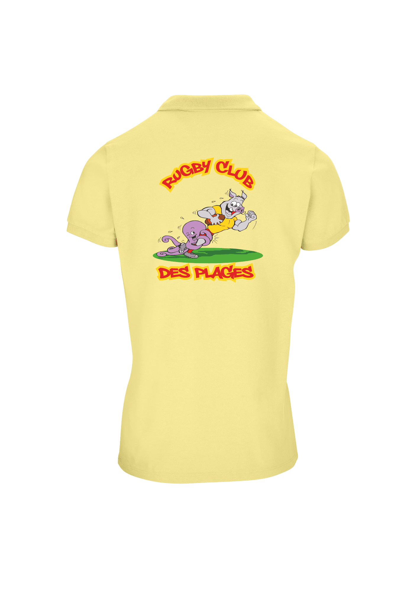 Polo Femme Jaune 025 Rugby Club des Plages - RCP-25PLANETFEMMEBLEUDOS