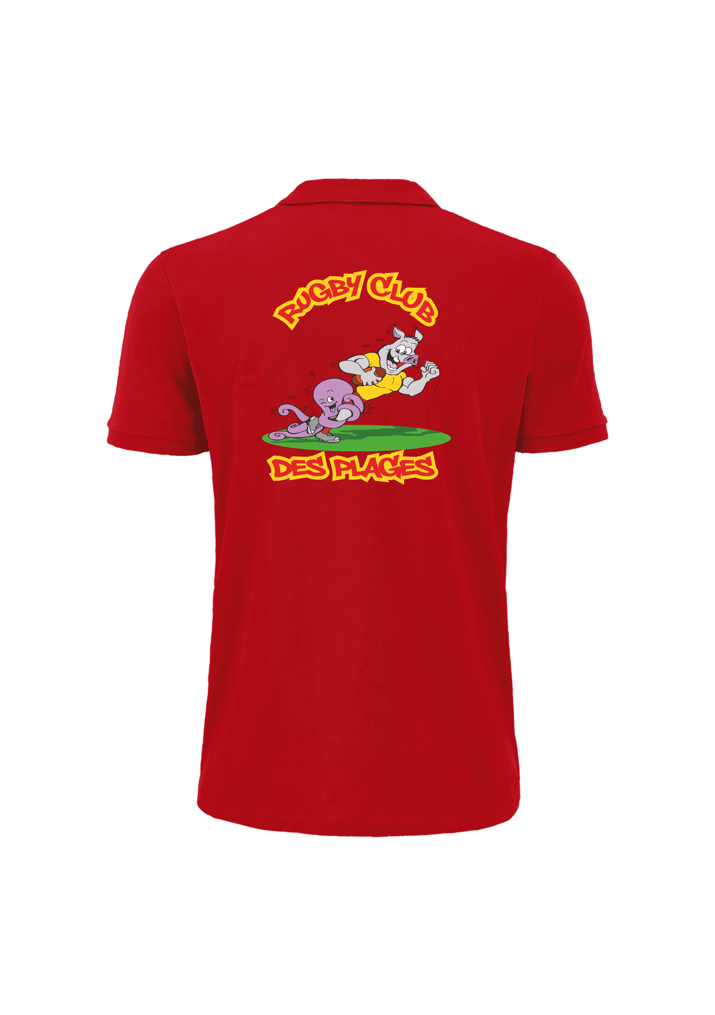 Polo Homme Rouge 028 Rugby Club des Plages - RCP-28PLANETHOMMEROUGEDOS